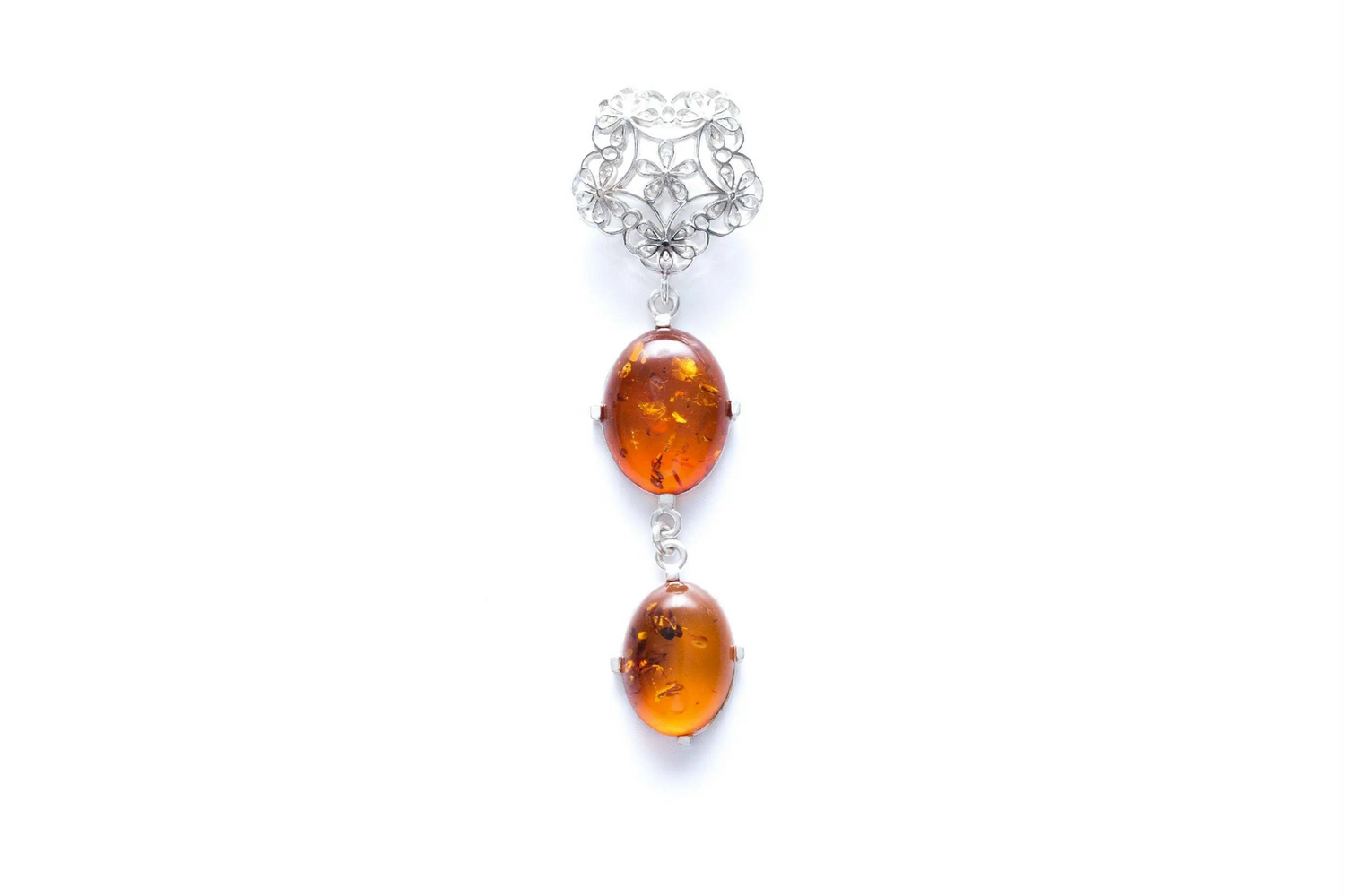 Long Amber Drop Y Necklace - Selectique 
