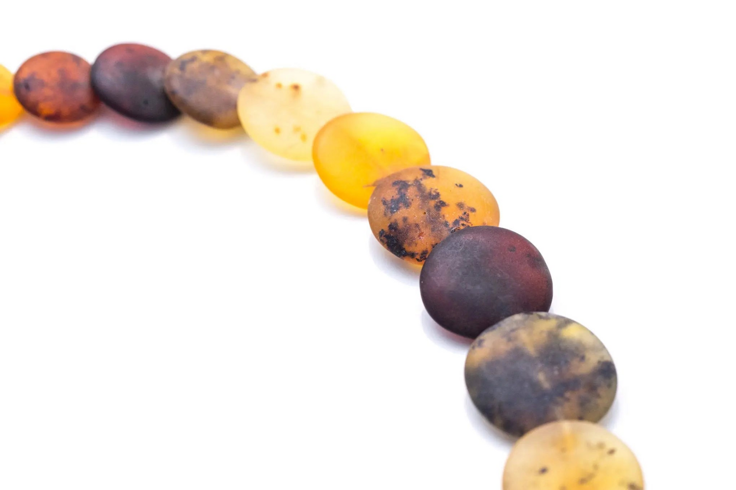 Collar grande de cuentas redondas de ámbar, collar de piedras multicolores