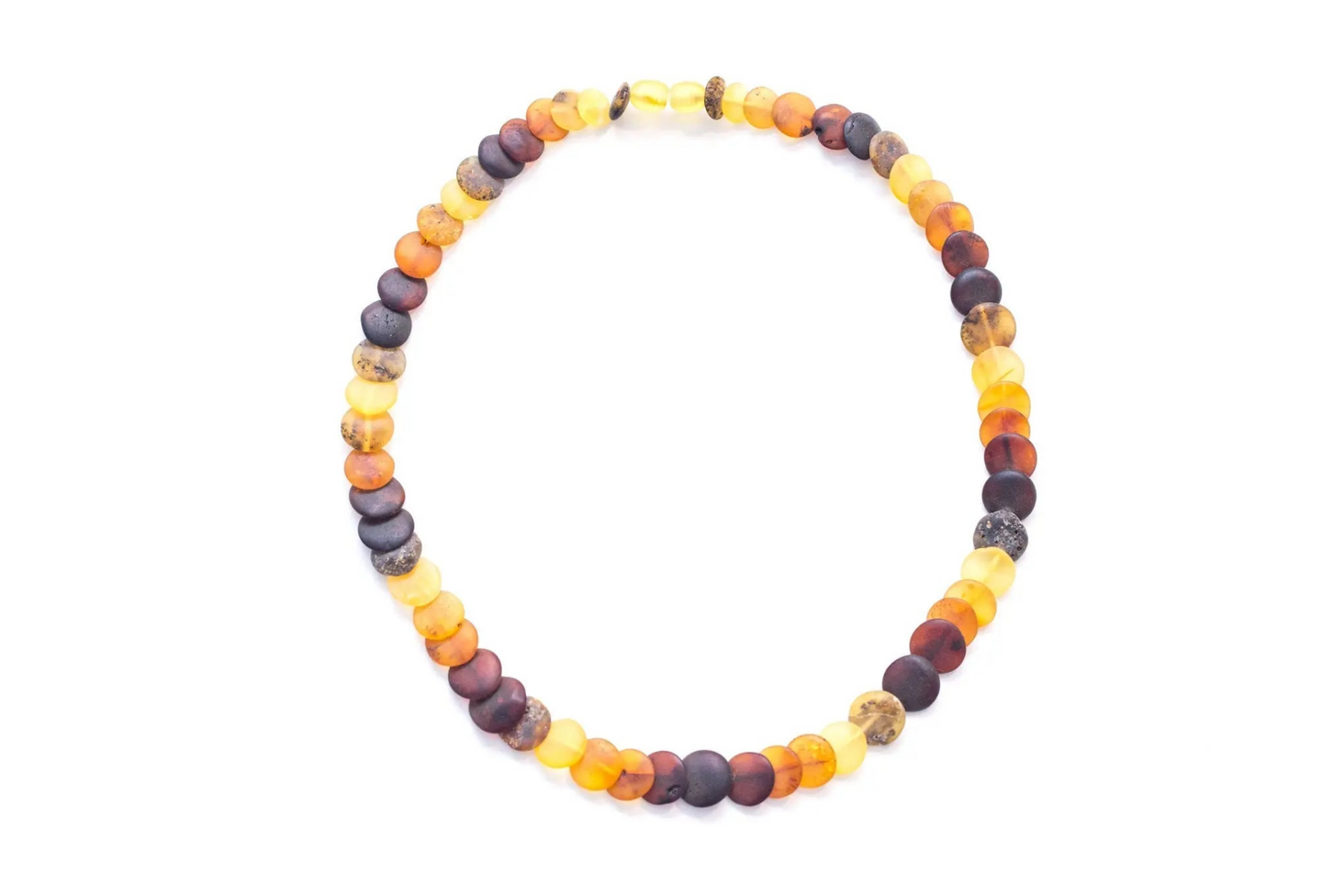 Small Amber Disc Necklace, Multicolour Amber Necklace - Selectique 