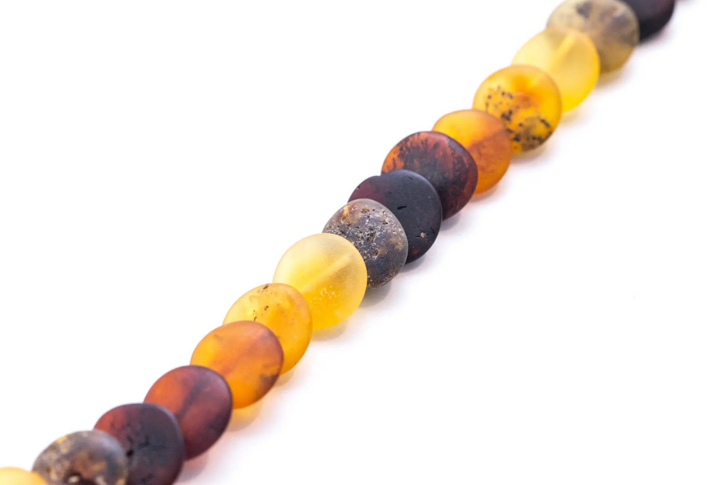 Small Amber Disc Necklace, Multicolour Amber Necklace - Selectique 
