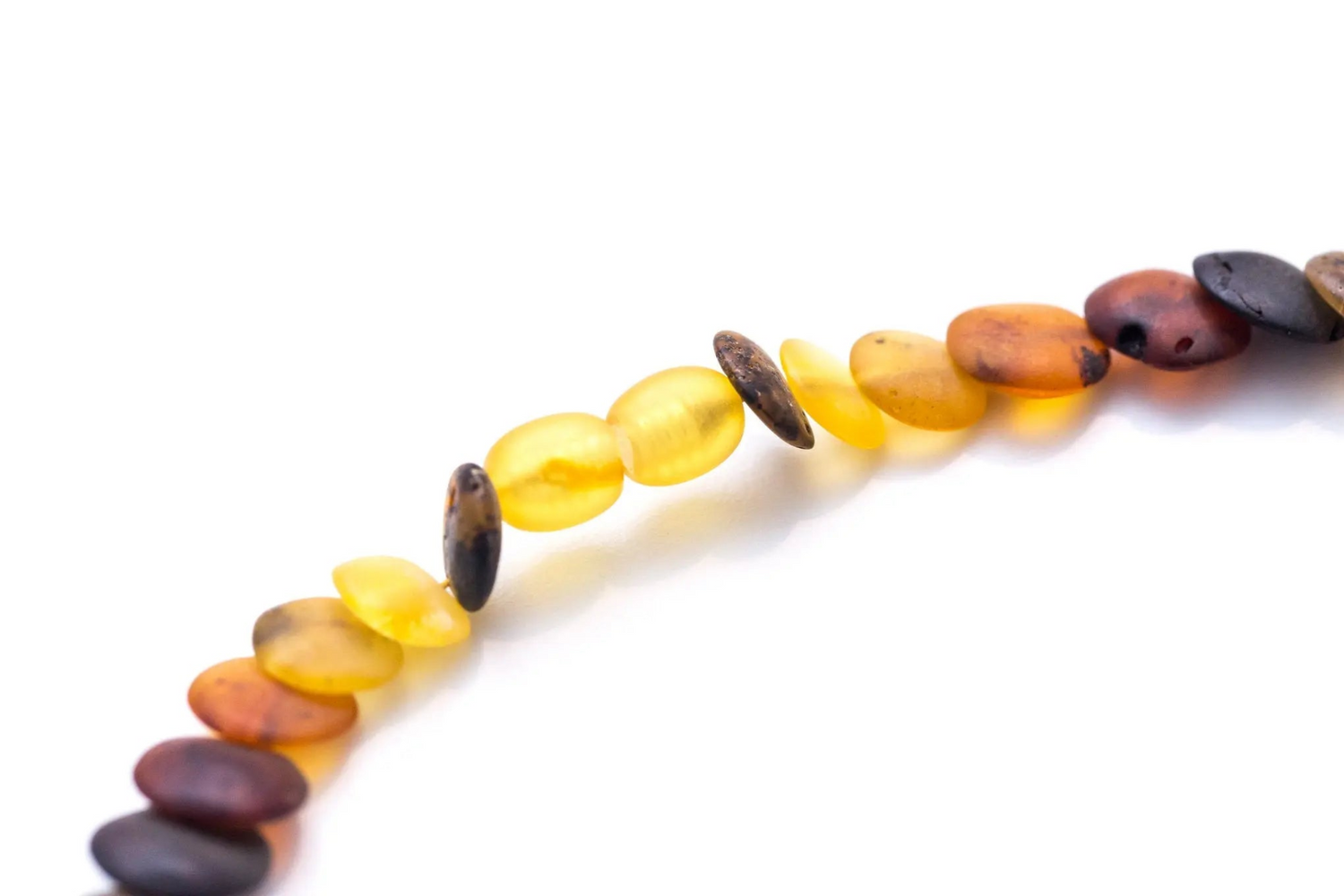 Small Amber Disc Necklace, Multicolour Amber Necklace - Selectique 