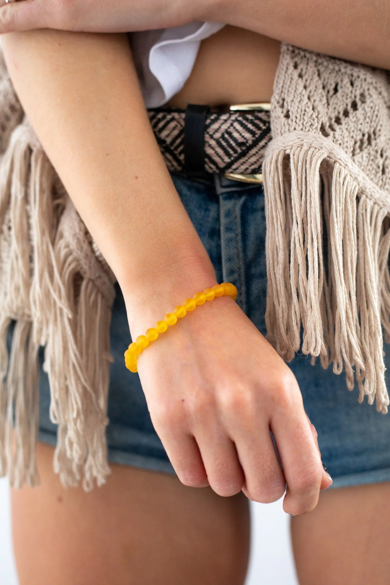 Yellow Amber Sphere Bracelet