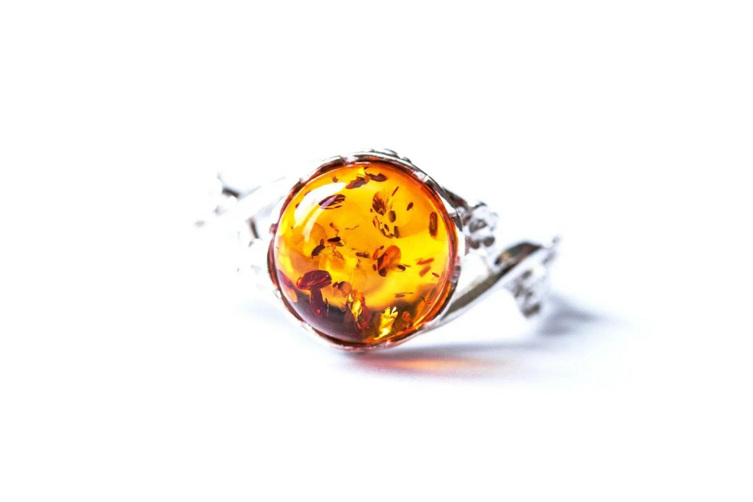 Dainty Floral Amber Ring