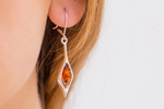 Small Droplet Amber Dangle Earrings - Selectique 