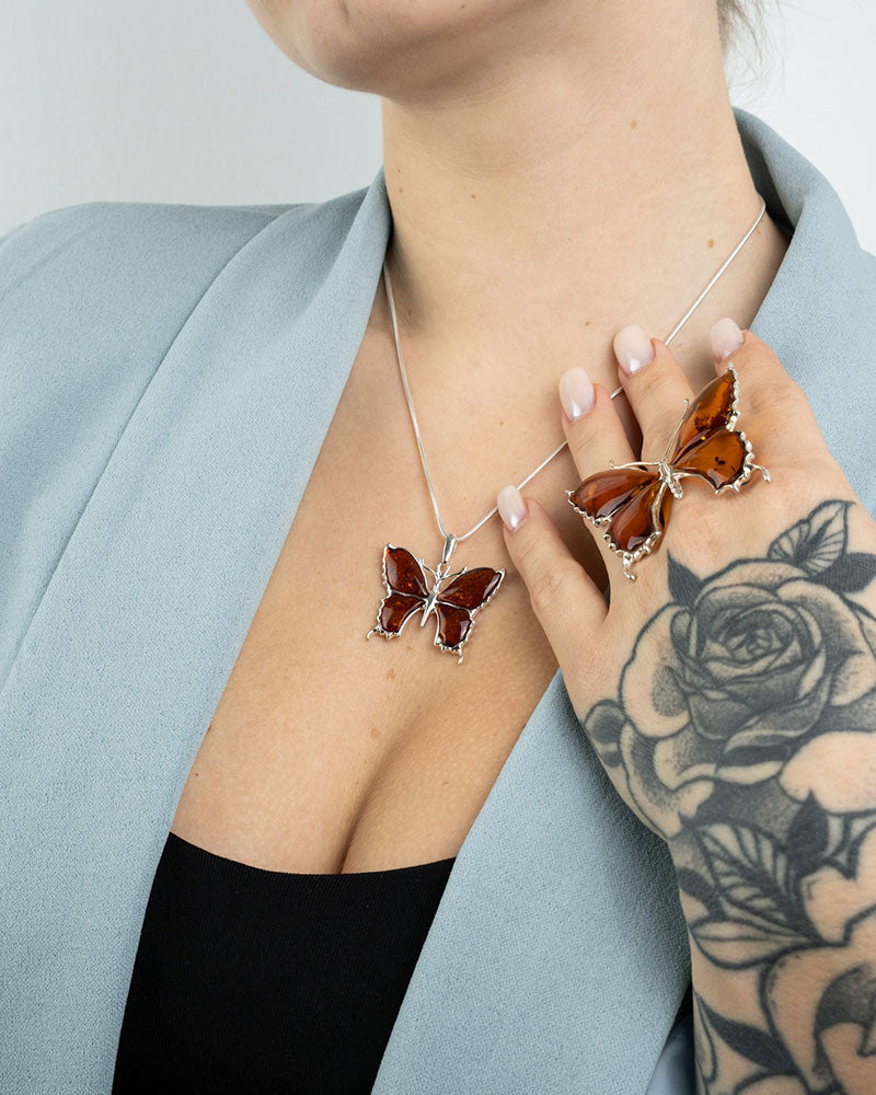 Statement Butterfly Pendant Necklace - Selectique 