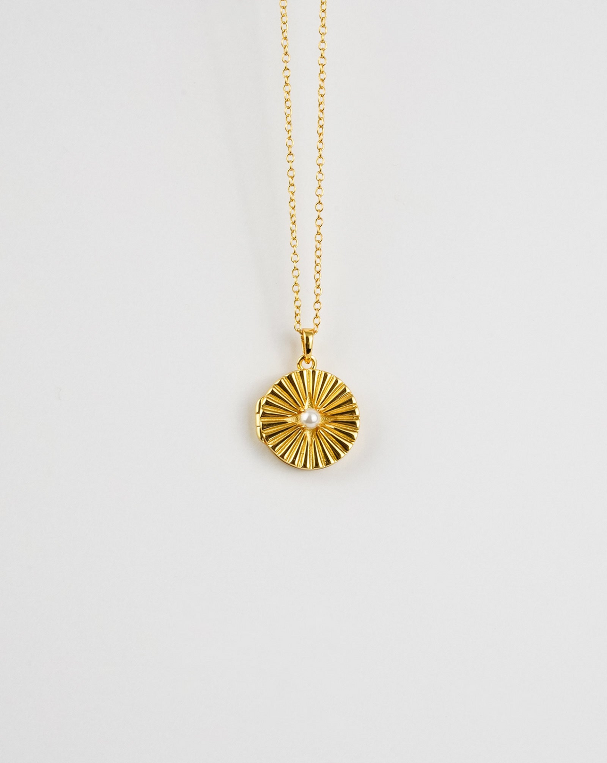 Sun Shell Pearl Locket Necklace - Selectique 