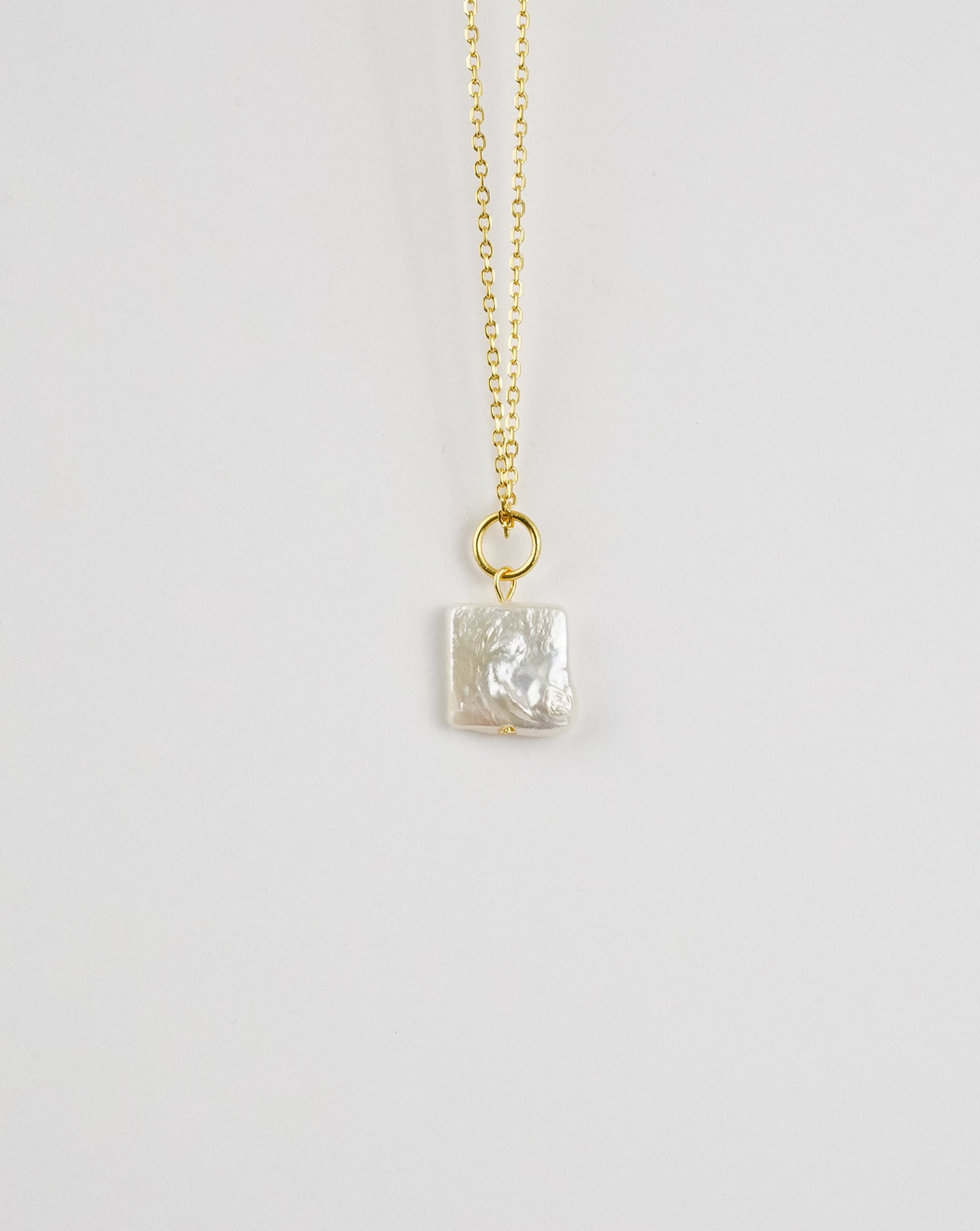 Square Pendant Pearl Necklace