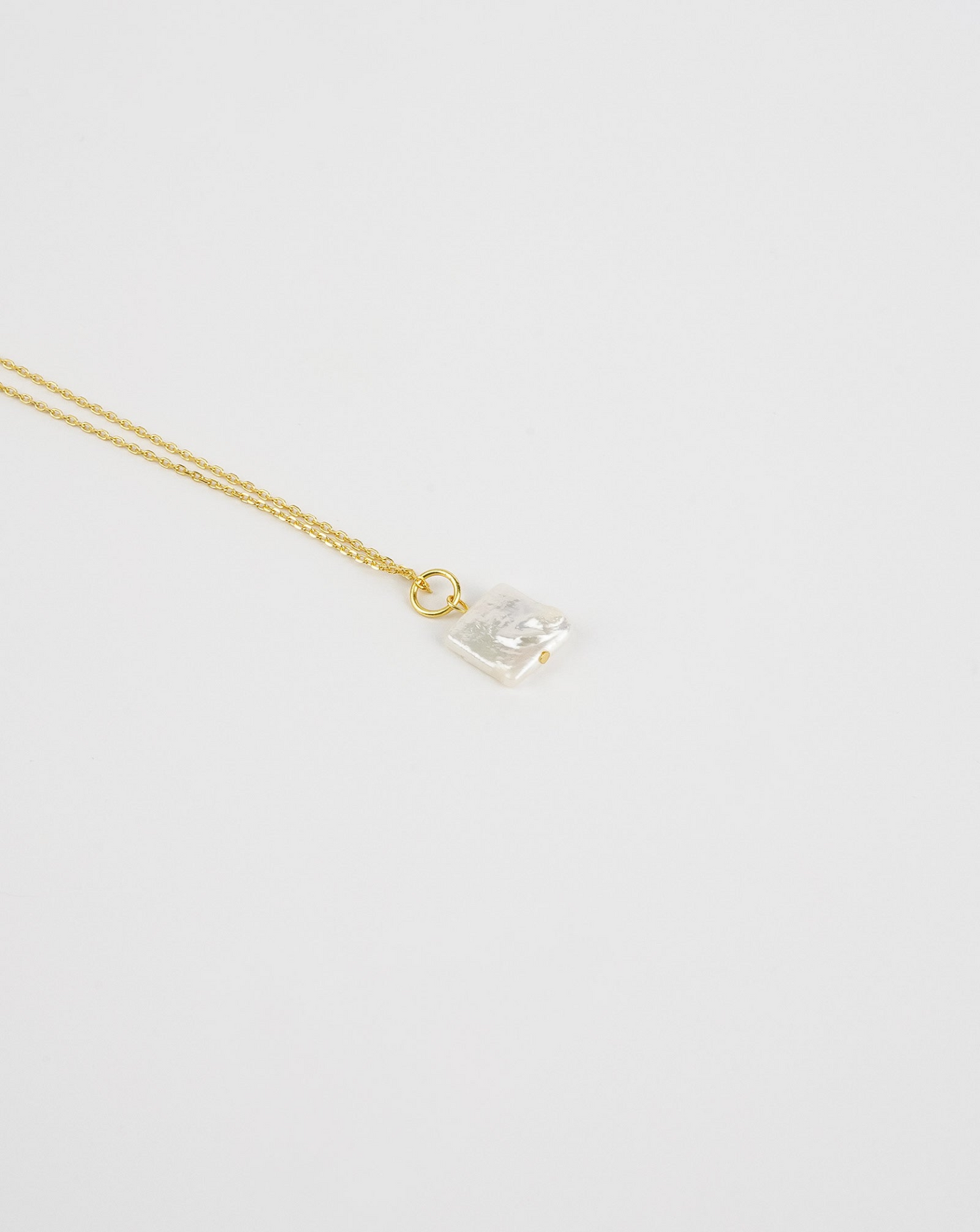 Square Pendant Pearl Necklace