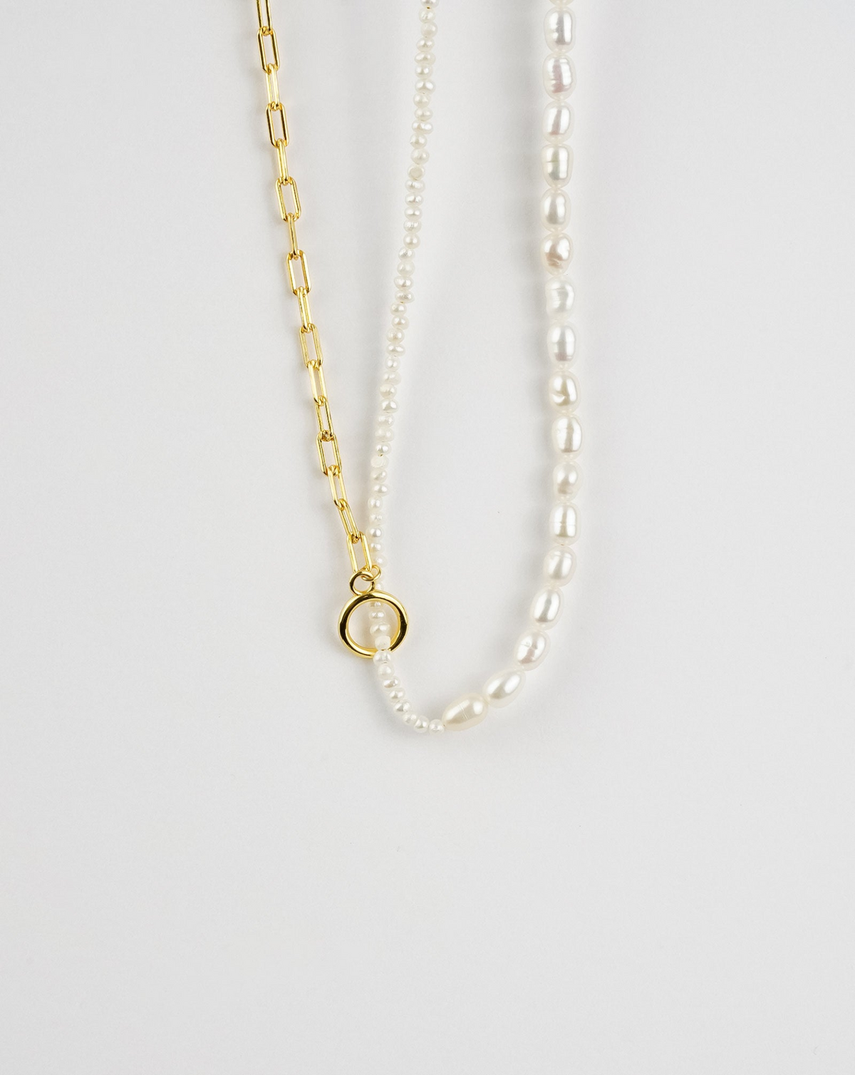 Chain Link Pearl Necklace - Selectique 