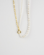 Chain Link Pearl Necklace - Selectique 