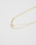 Chain Link Pearl Necklace - Selectique 