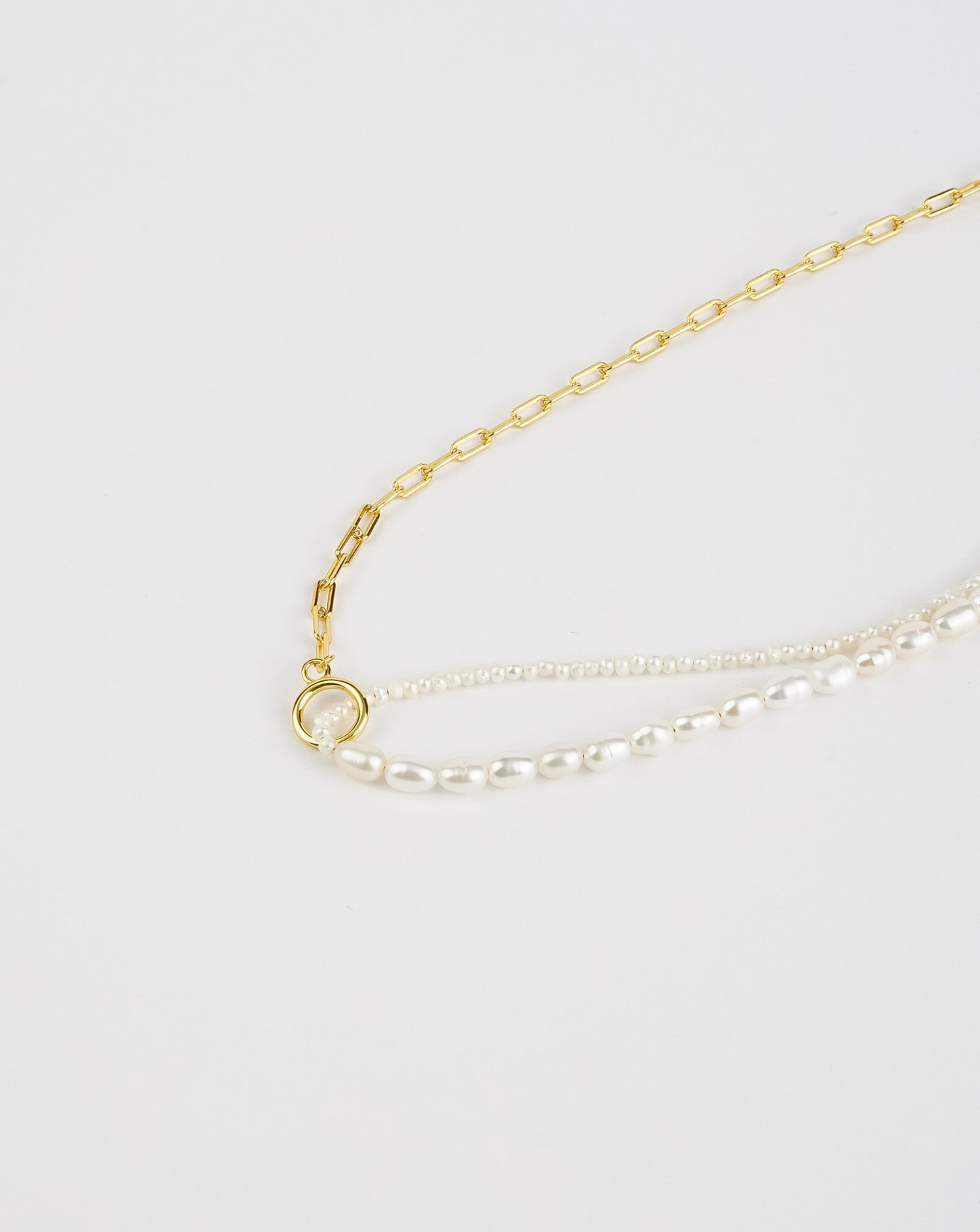 Chain Link Pearl Necklace - Selectique 