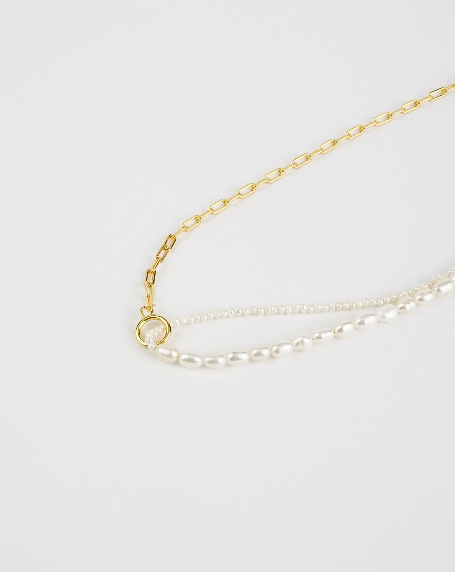 Chain Link Pearl Necklace - Selectique 