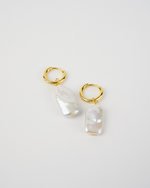 Rectangle Link Pearl Earrings - Selectique 