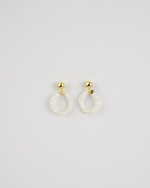 Stacked Circle Pearl Earrings - Selectique 