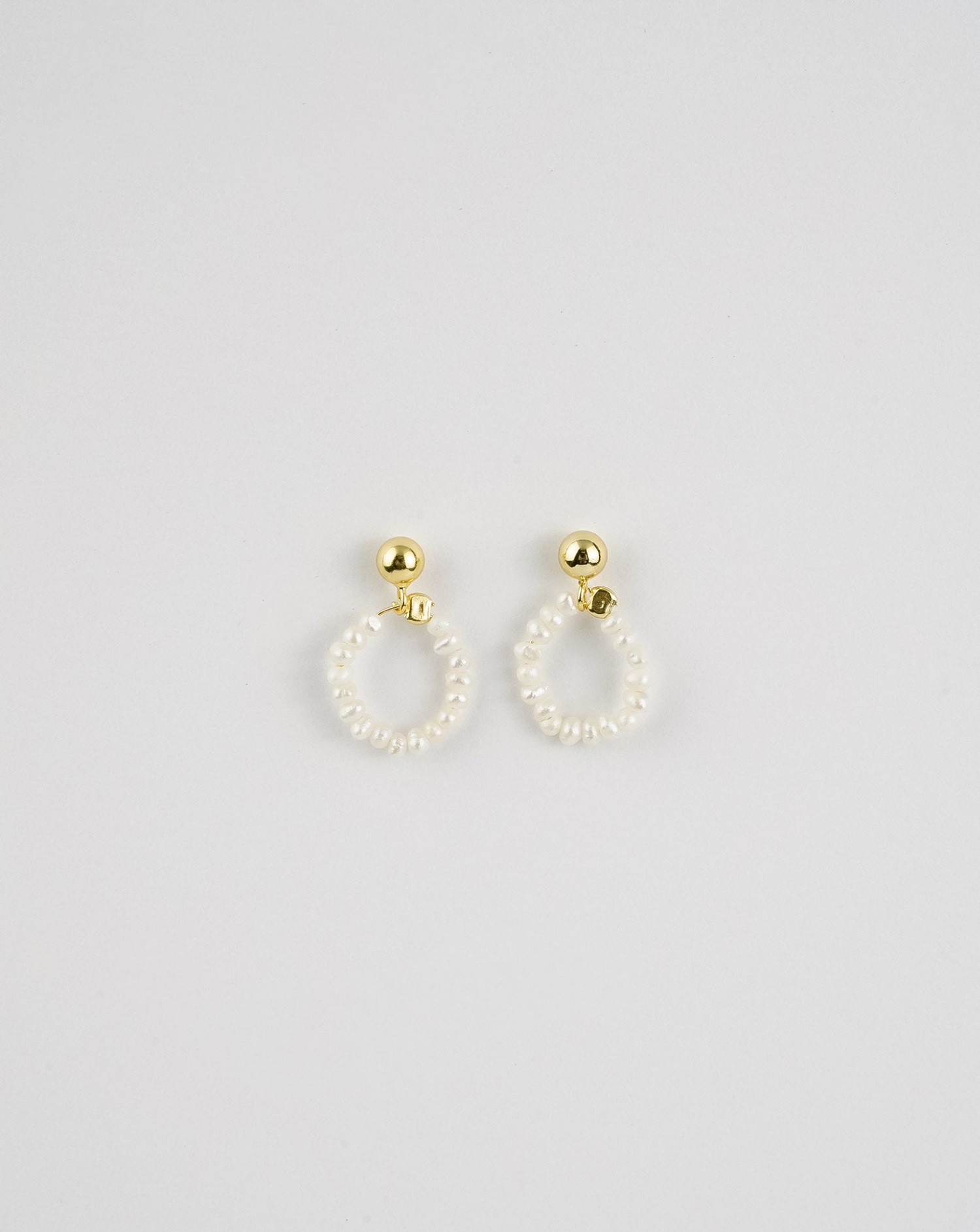 Stacked Circle Pearl Earrings