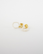 Stacked Circle Pearl Earrings - Selectique 