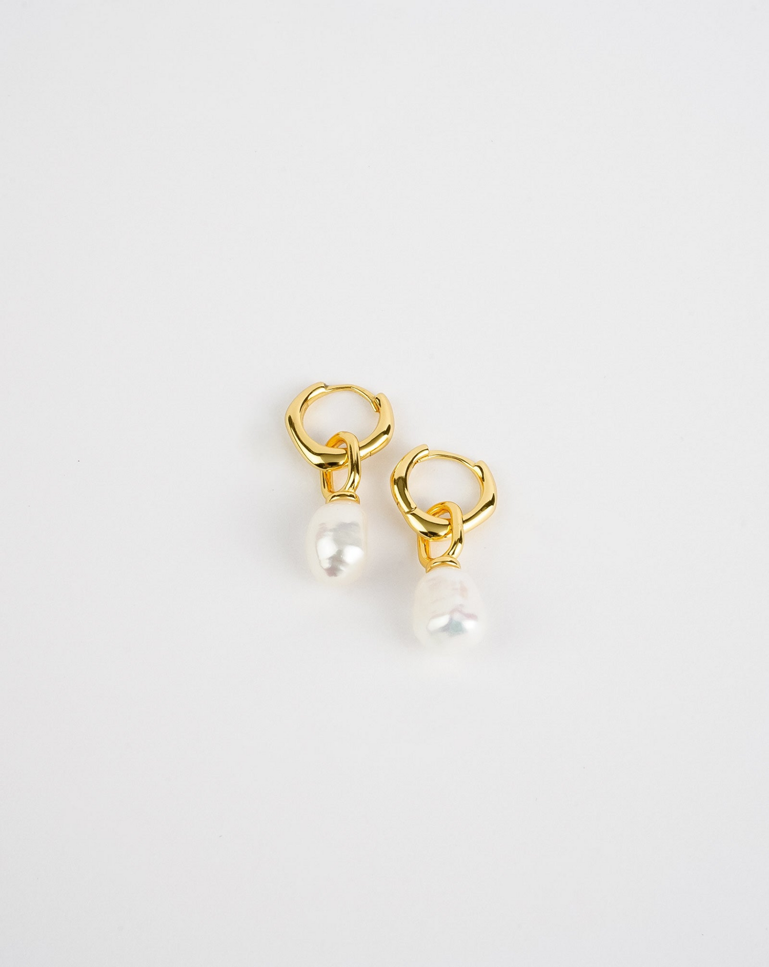 Hoop Drop Pearl Earrings