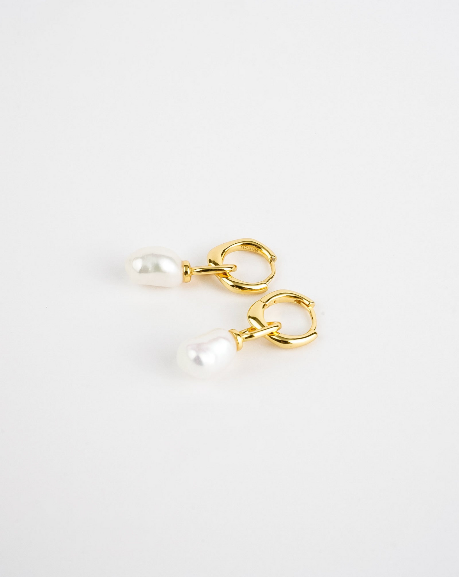 Hoop Drop Pearl Earrings