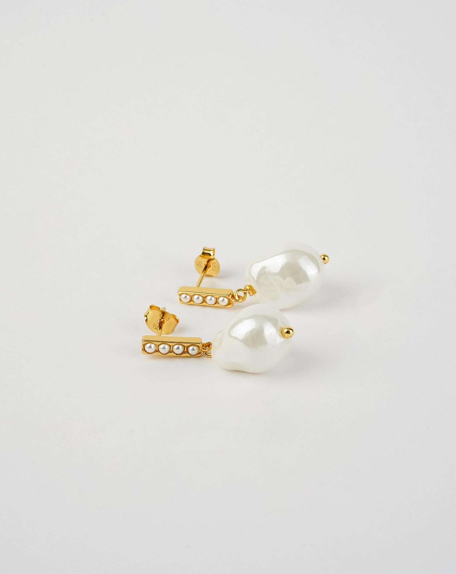 Baroque Bar Pearl Earrings