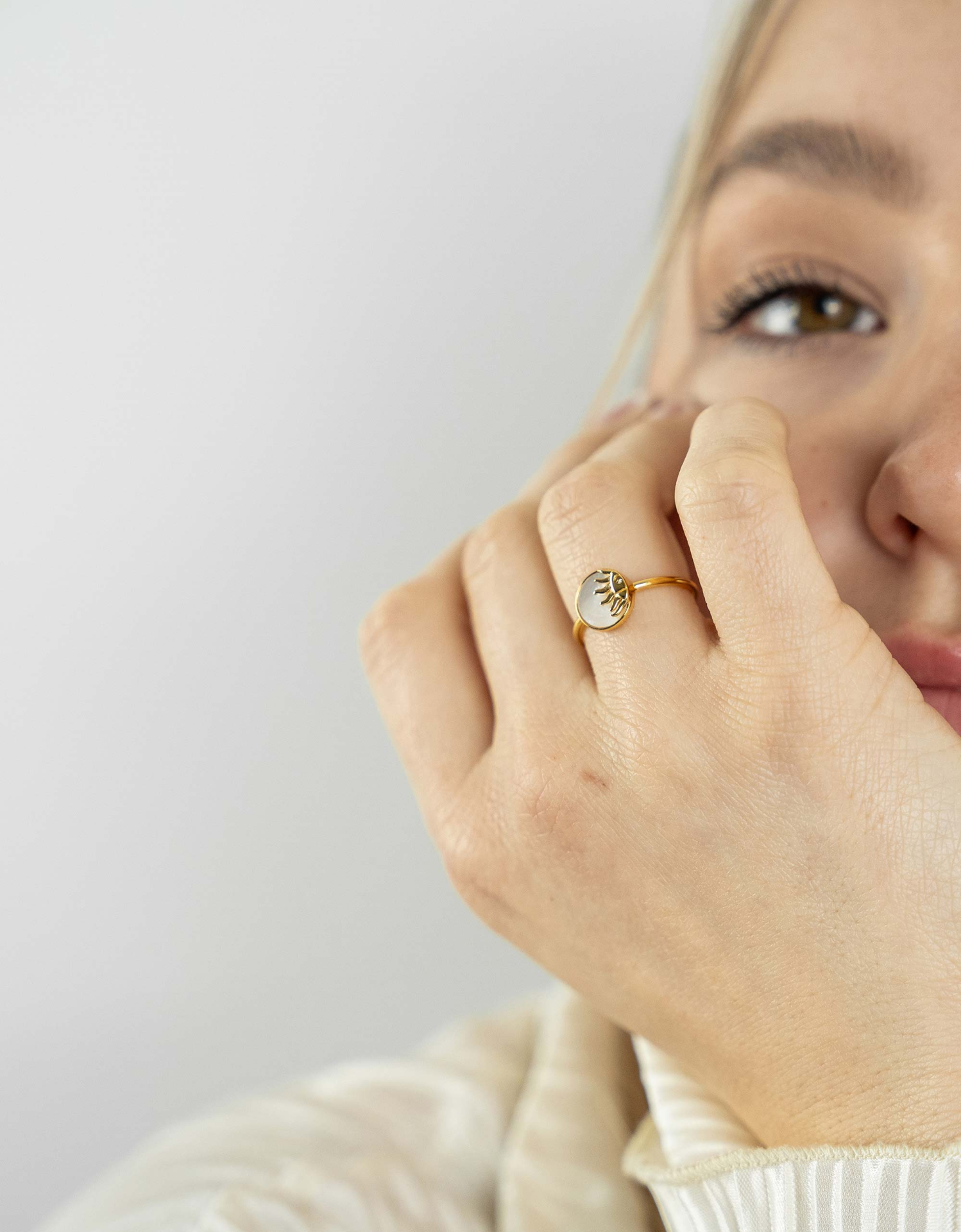 Sun Mother of Pearl Ring