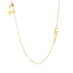 14k Yellow Gold 18 inch Necklace with Polished Butterfly Pendants - Selectique 