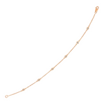 14k Rose Gold 7 inch Bracelet with Diamond Stations - Selectique 