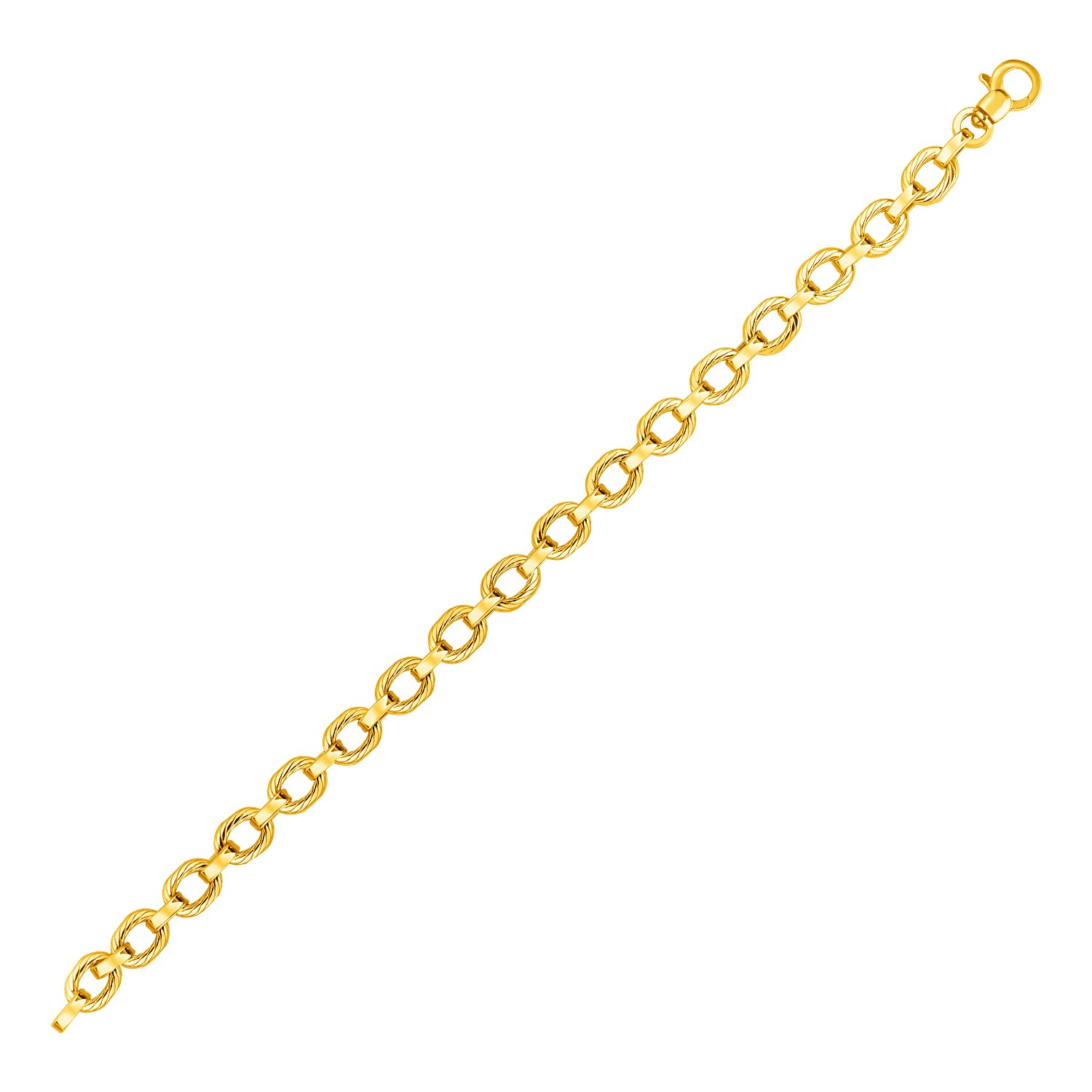 14k Yellow Gold Twisted Link Bracelet - Selectique 