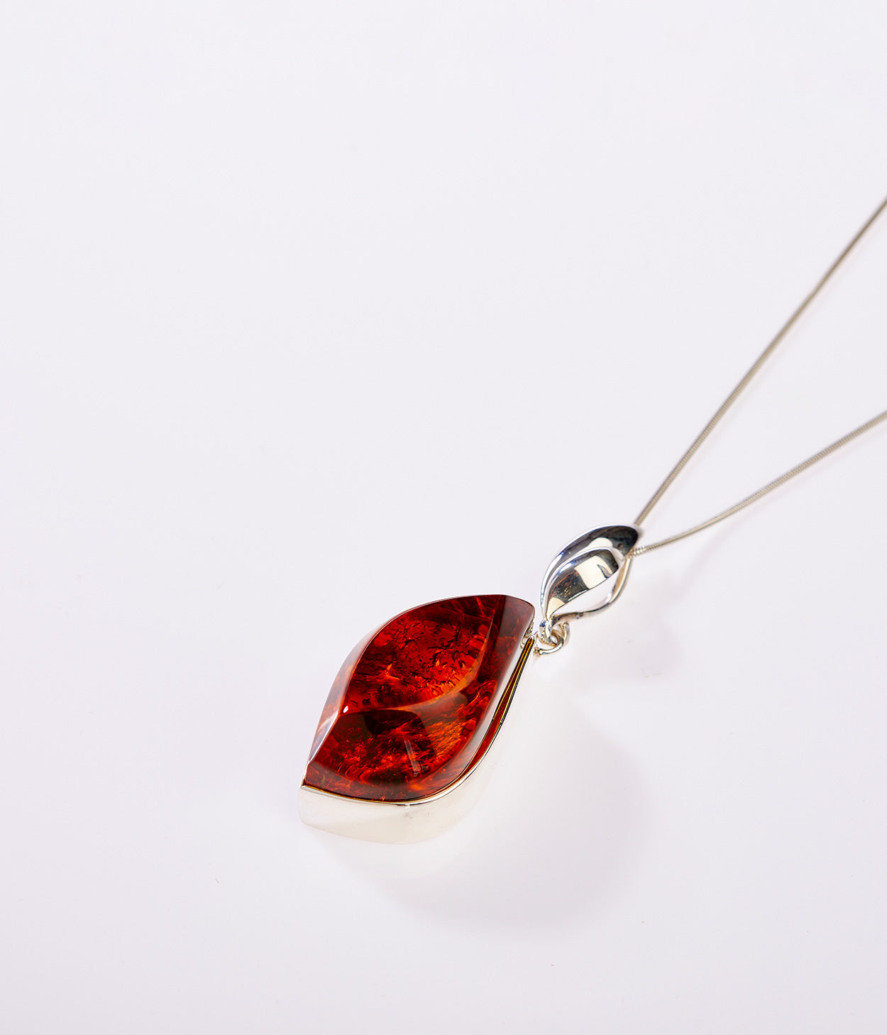 Sunset Flame Amber Pendant