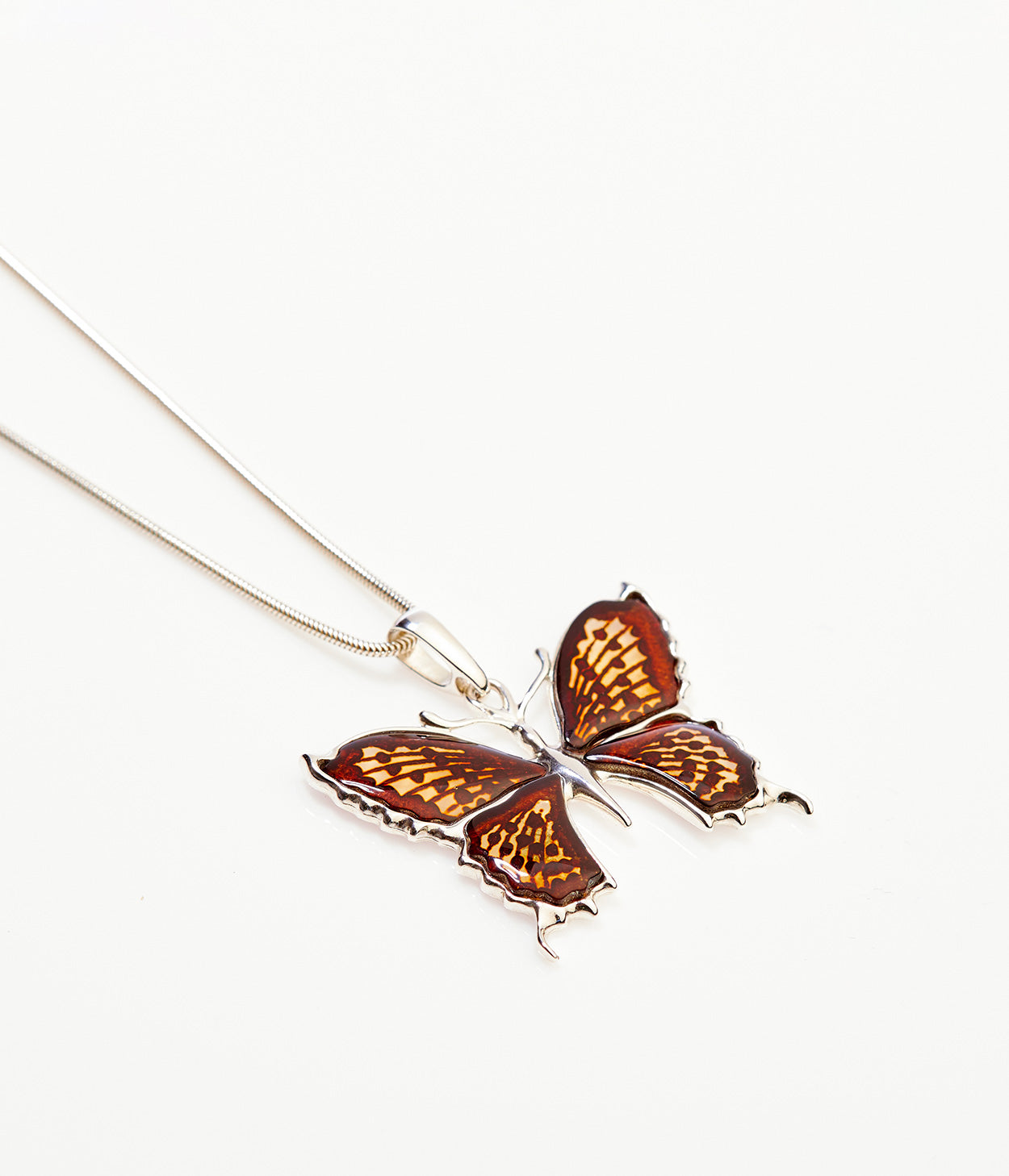 Monarch Butterfly Amber Pendant