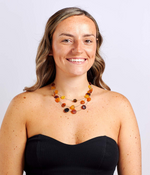 RAW Layered Colourful Amber Discs necklace - Selectique 