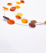 RAW Layered Colourful Amber Discs necklace - Selectique 