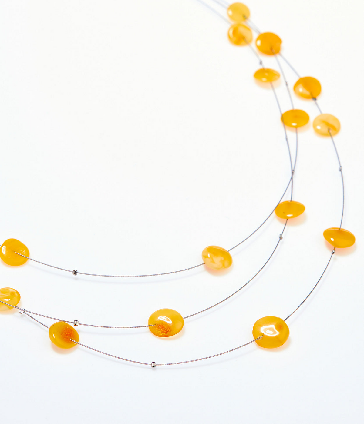RAW Layered Butterscotch Amber Discs Necklace - Selectique 
