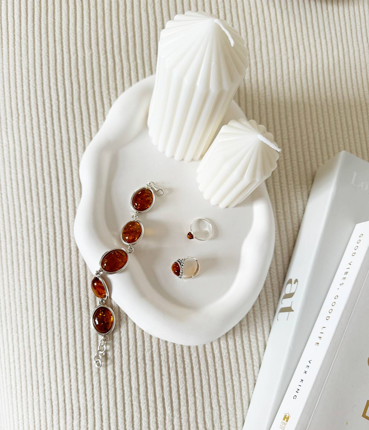 ESSENTIALS Mini Amber Stacking Ring - Selectique 
