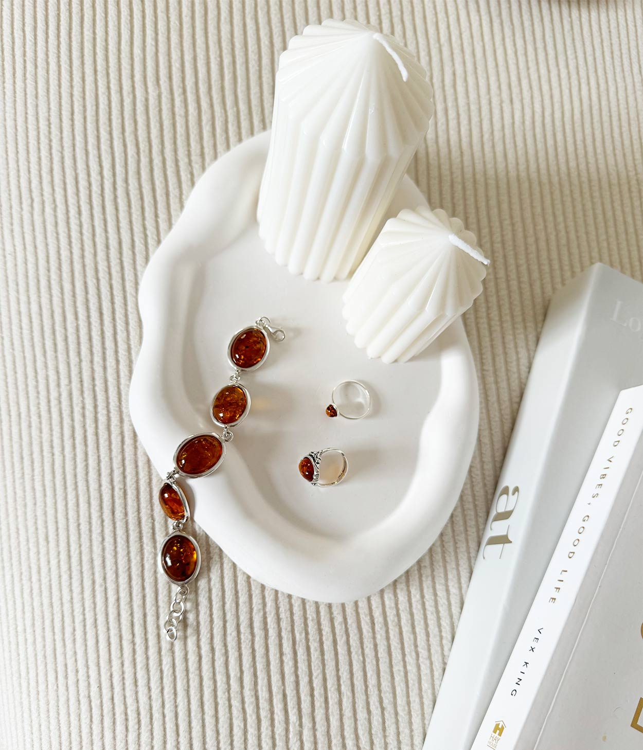 ESSENTIALS Mini Amber Stacking Ring - Selectique 