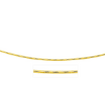 14k Yellow Gold Round Omega Necklace with Diamond Cuts (1.5 mm) - Selectique 