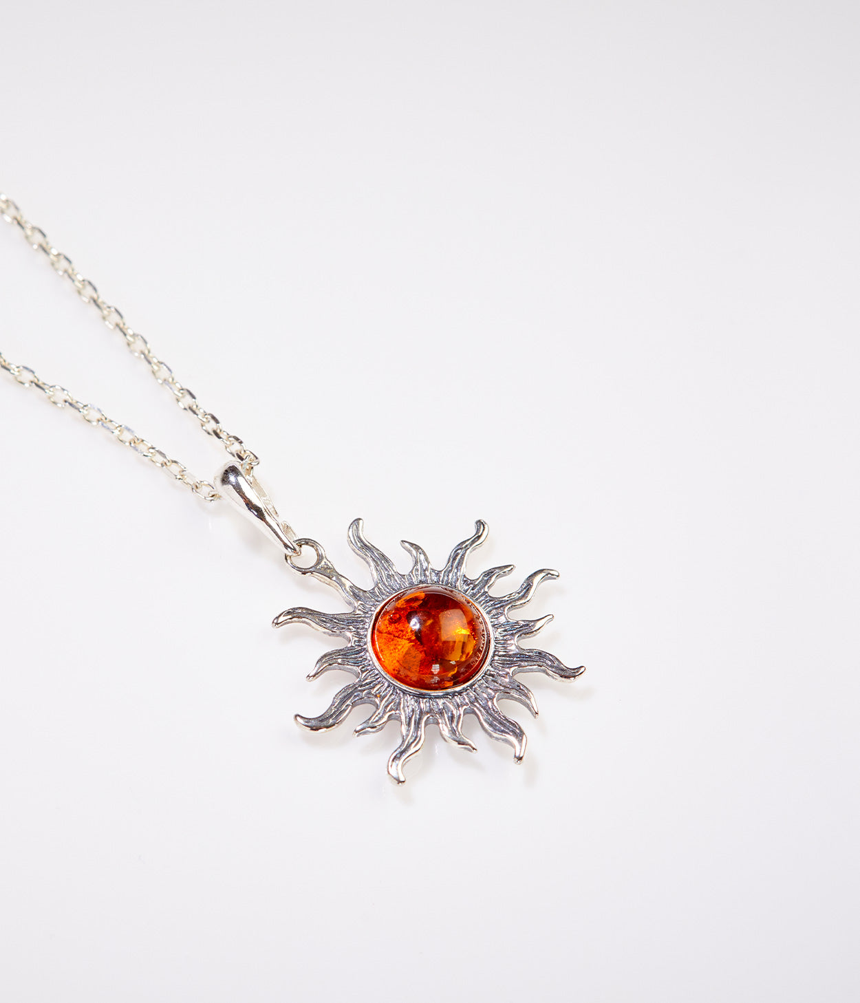 Amber Sun Charm Pendant