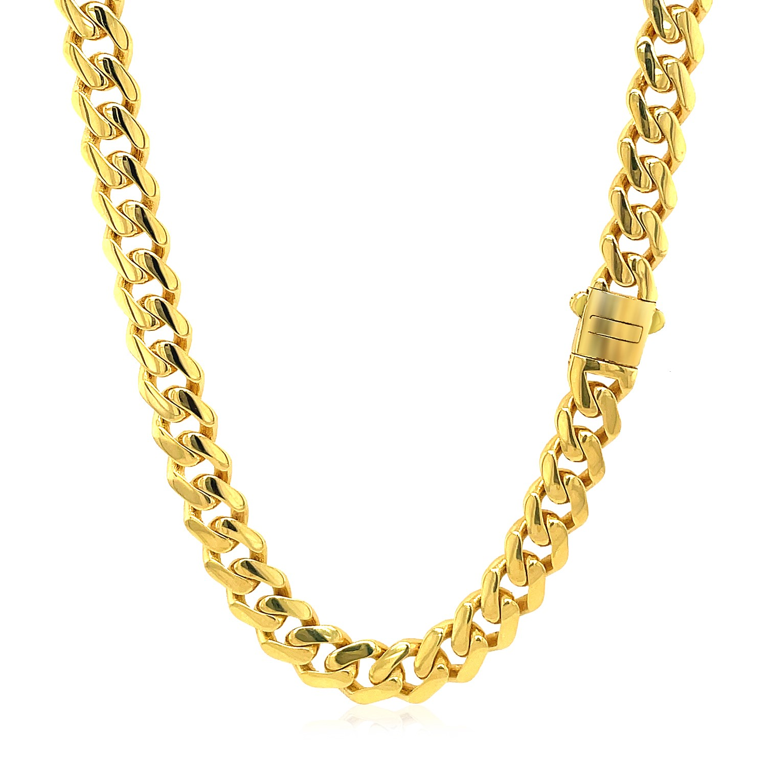 14k Yellow Gold Polished Miami Cuban Chain Necklace - Selectique 