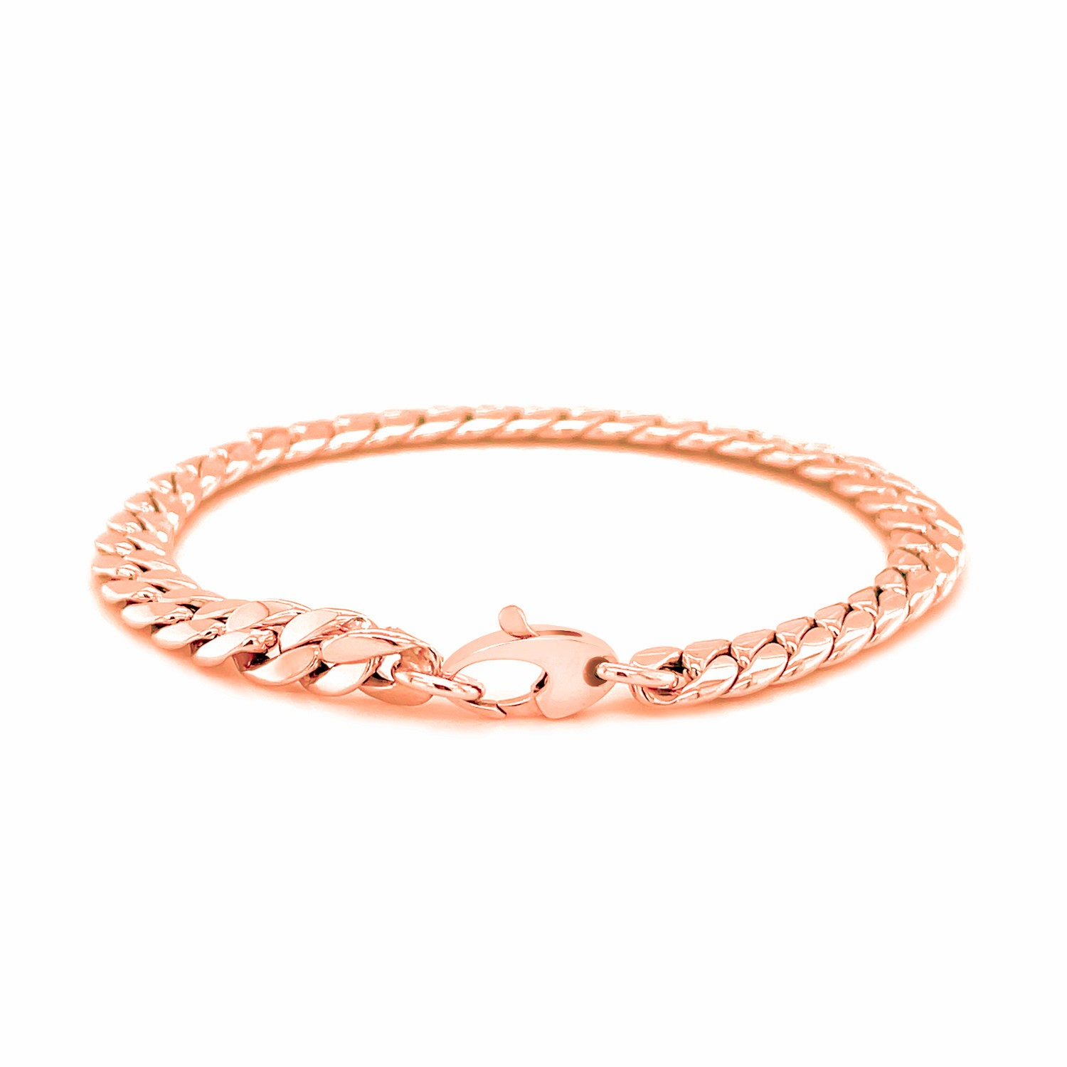 14K Rose Gold Cuban Link Bracelet - Selectique 