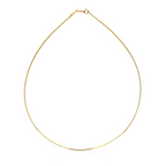 14k Yellow Gold Necklace in a Round Omega Chain Style - Selectique 