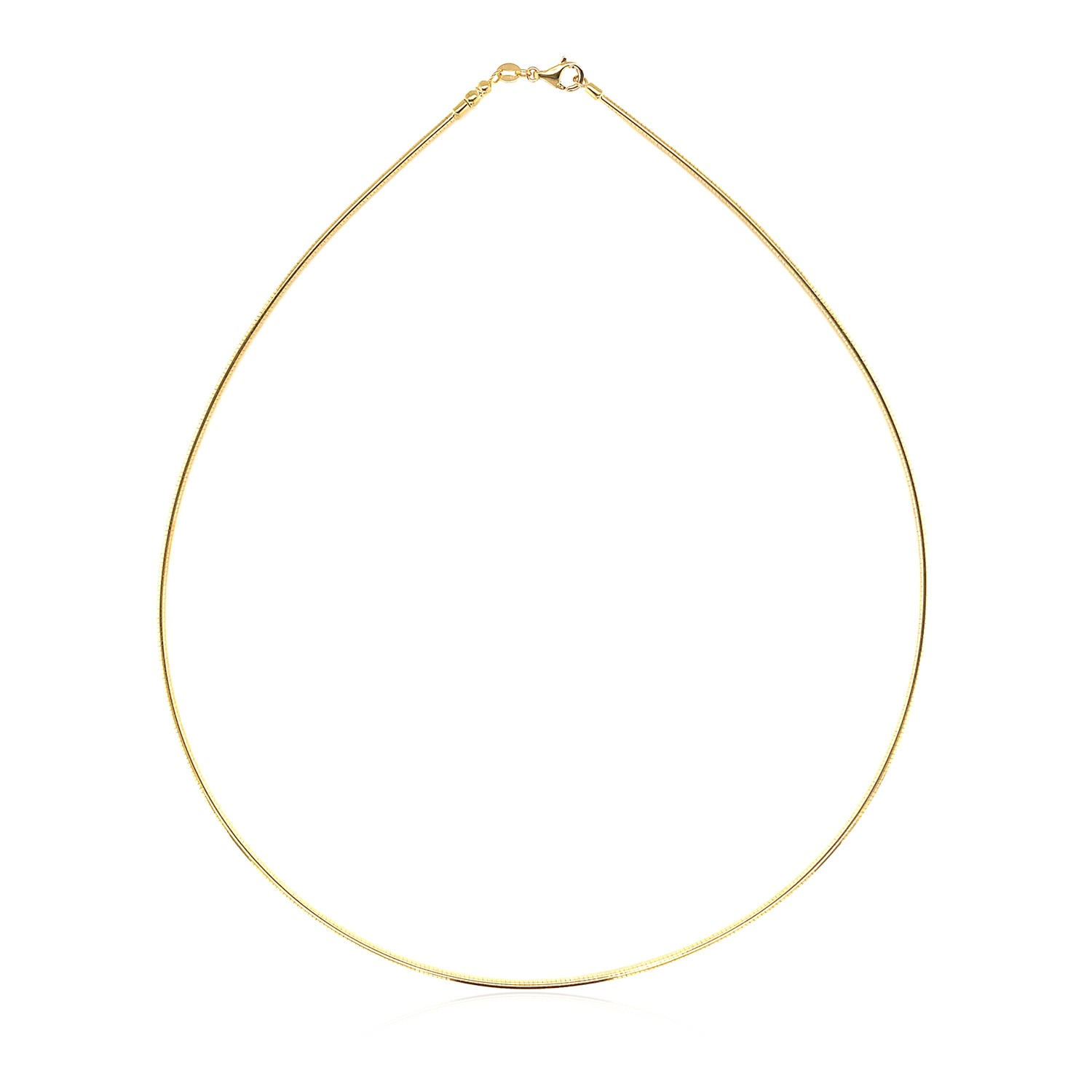 14k Yellow Gold Necklace in a Round Omega Chain Style - Selectique 