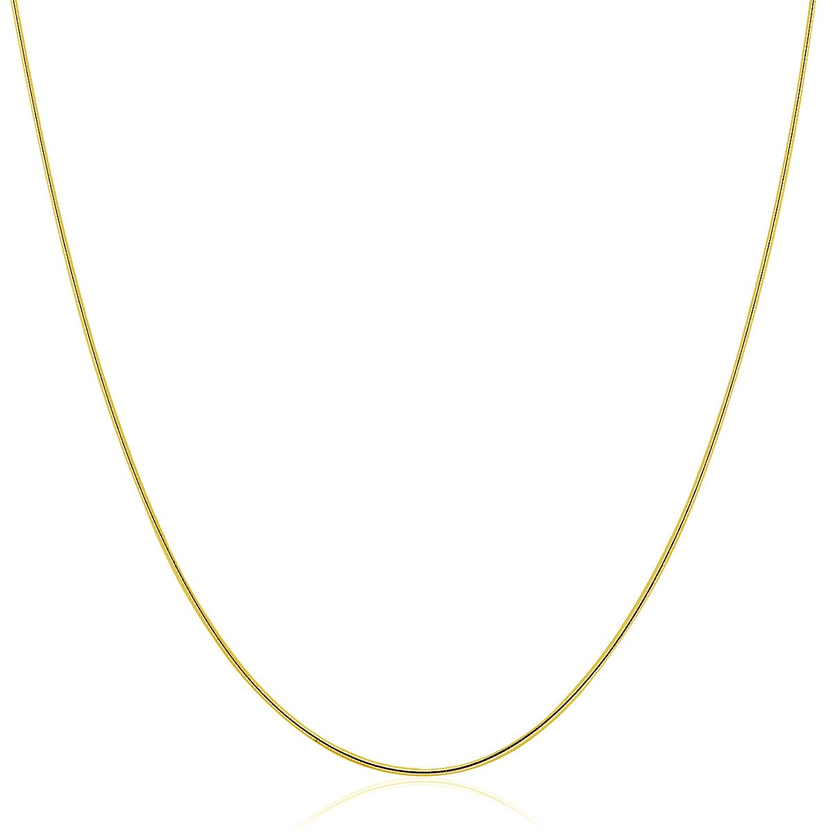 14k Yellow Gold Thin Motif Round Omega Necklace - Selectique 