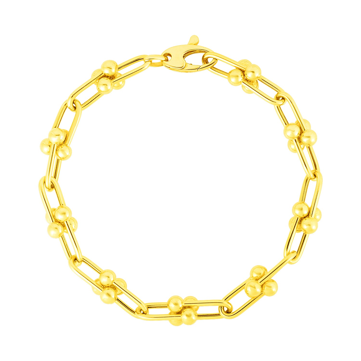 14k Yellow Gold 7 1/2 inch Jax Chain Bracelet - Selectique 