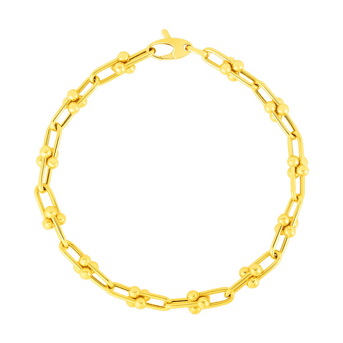 14k Yellow Gold 7 1/2 inch Jax Chain Bracelet - Selectique 