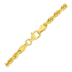 4.0mm 10k Yellow Gold Solid Diamond Cut Rope Bracelet - Selectique 