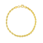 4.0mm 10k Yellow Gold Solid Diamond Cut Rope Bracelet - Selectique 