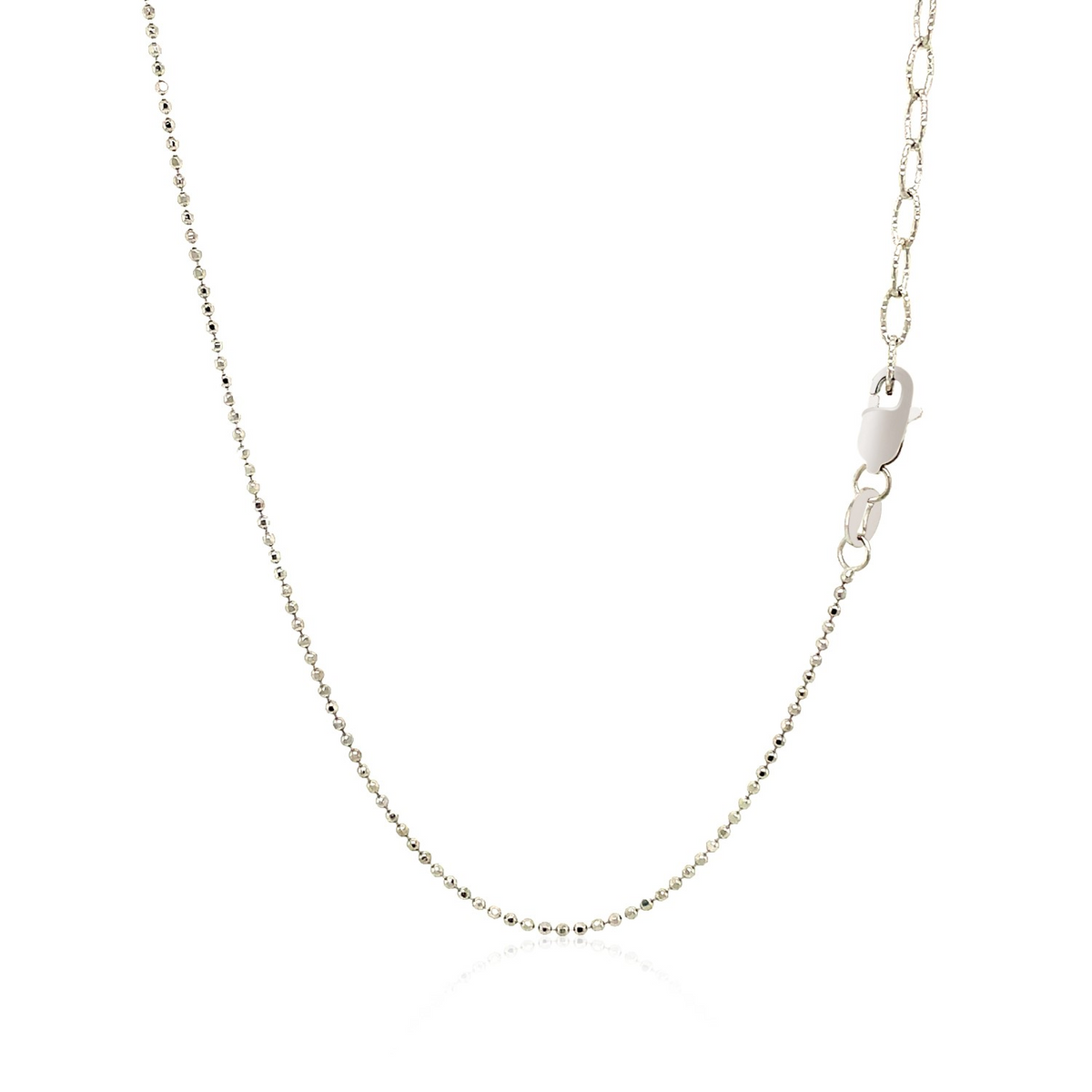 14k White Gold Necklace with Round Diamond Charms - Selectique 