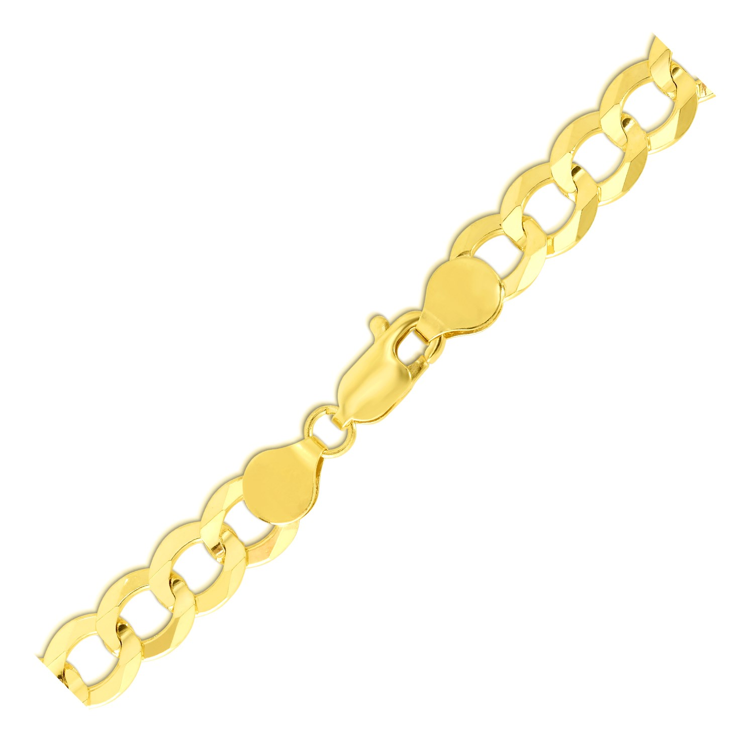 7.0mm 10k Yellow Gold Curb Bracelet - Selectique 