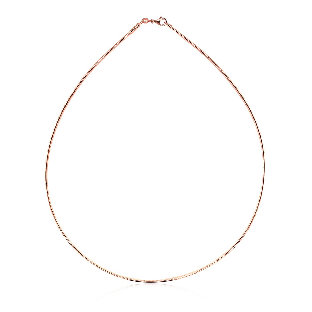 14k Rose Gold Necklace in a Round Omega Chain Style - Selectique 