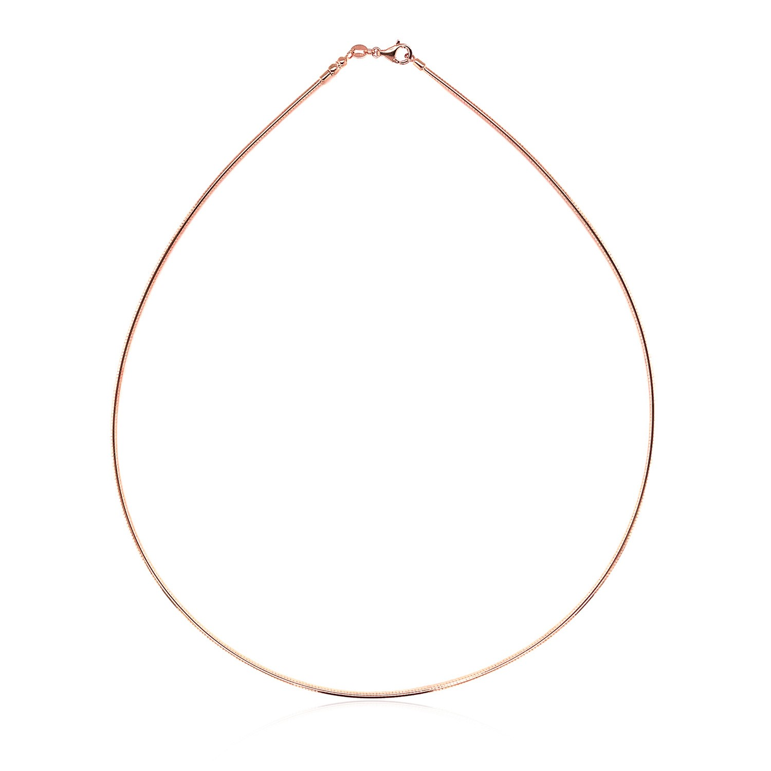 14k Rose Gold Necklace in a Round Omega Chain Style - Selectique 